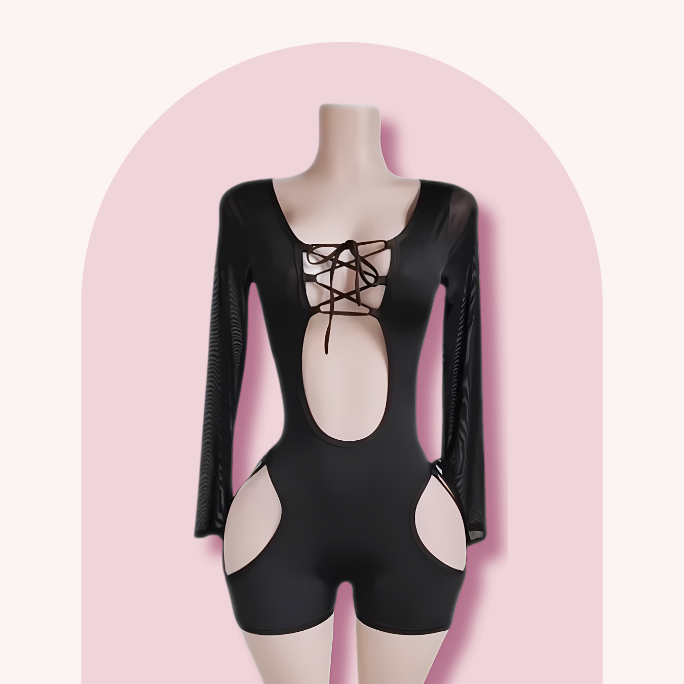 Midnight Lace-Up Playsuit