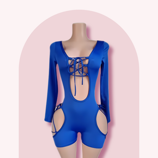 Azure Lace-Up Playsuit