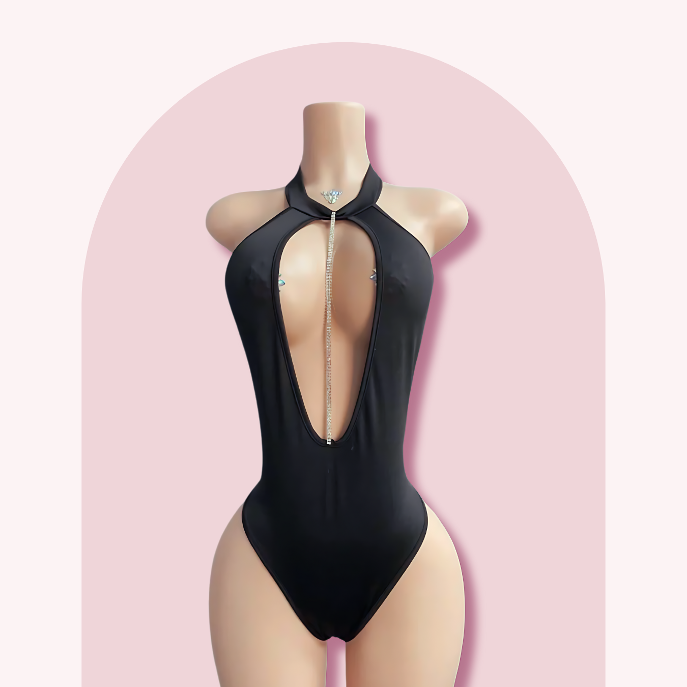 Noir Jeweled Bodysuit
